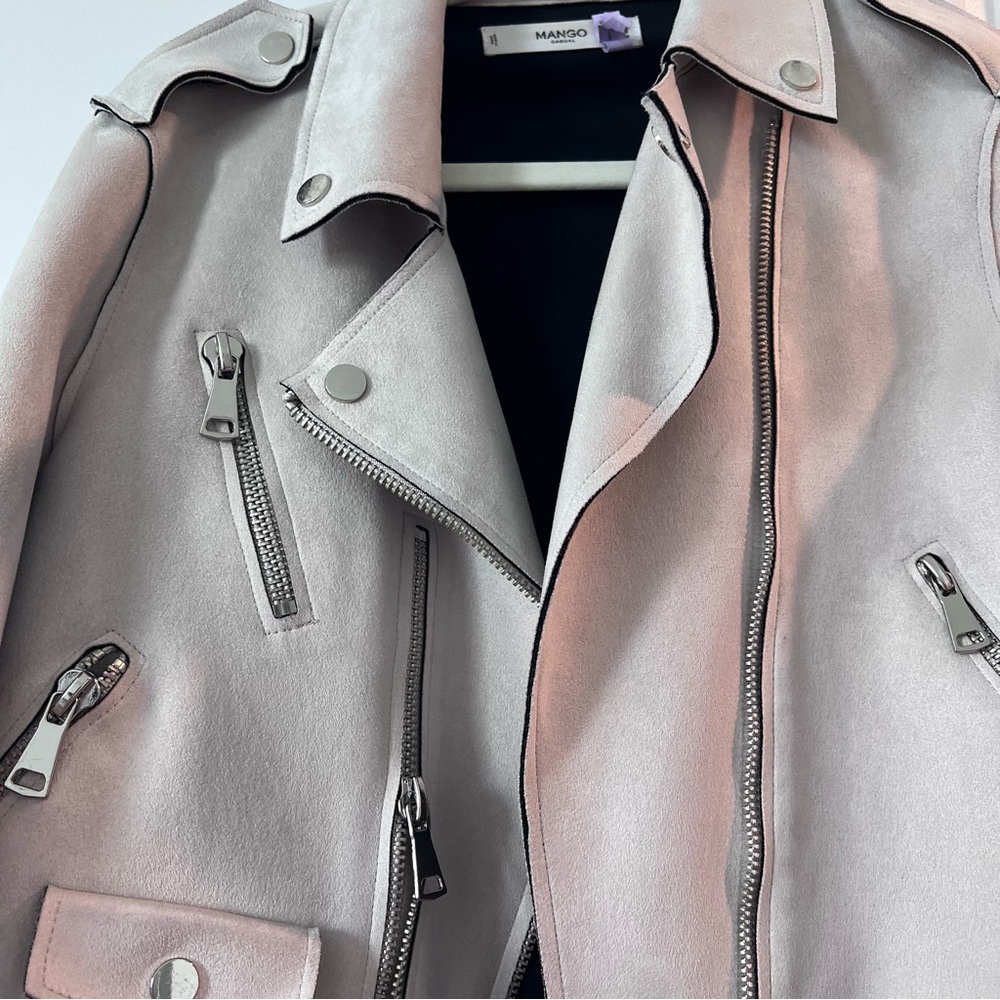 Mango suede beige jacket with pockets and zipper - Picture 6 of 6